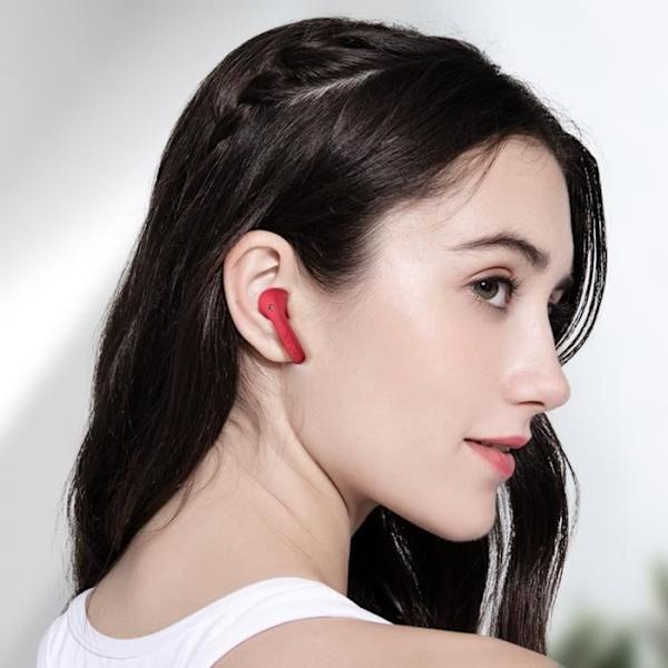 Trådlösa hörlurar - DEFUNC - True Audio - 30h batteritid - Bluetooth 5.3 - IPX4 Röd