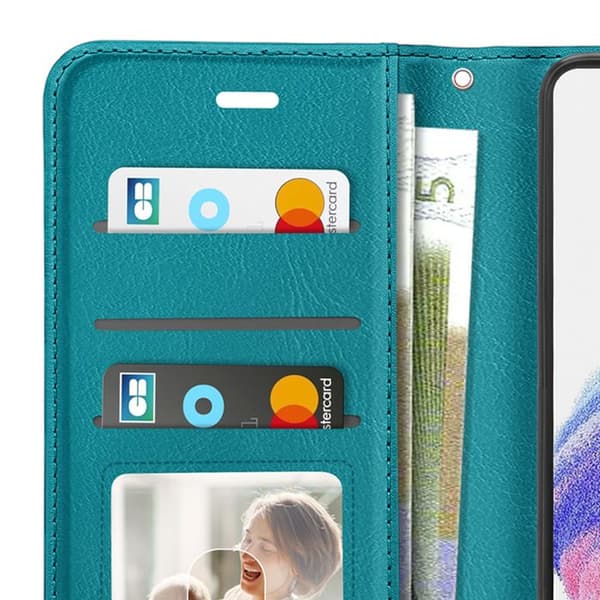 Pungetui til Galaxy A53 5G med videostøtte og håndledsrem Mayaxess Turkis Blå