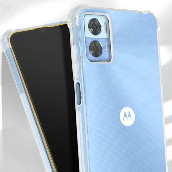 Taske til Motorola Moto E22 og E22i - AVIZAR - Silikonegel - Forstærkede hjørner - Gennemsigtig Transparent