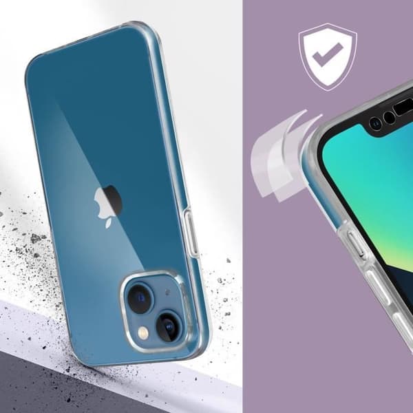 360° Kuori - iPhone - 13 Mini - Kirkas - Polykarbonaatti - Silikoni - Helppo asentaa Transparent