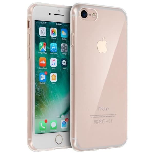 Kotelo - AVIZAR - iPhone 7 ja 8 - Geeli silikoni - Ultraohut - Läpinäkyvä Transparent
