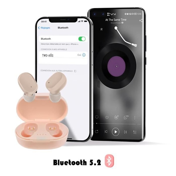 Bluetooth-hovedtelefoner - AVIZAR - Pink model - 12 timers batterilevetid - Klar lyd - 5.2-forbindelse Rosa