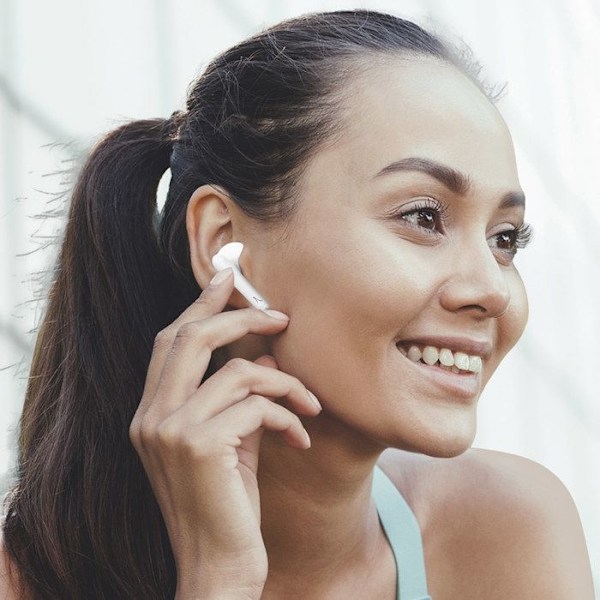 Bluetooth-hörlurar 5.0 Laddningsfodral 12H Kontrollknapp Akashi - vit Vit