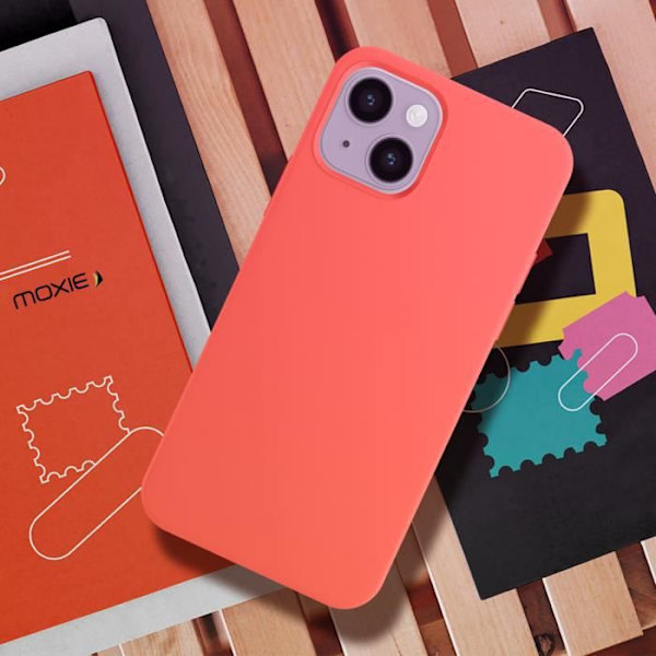 iPhone 14 -hybridi puolijäykkä kotelo Ohut kevyt ja pehmeä sisäpuoli Moxie Coral Korall