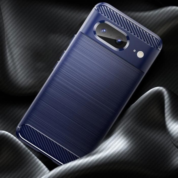 Cover til Google Pixel 8 Flexible Carbon Effect Stødsikker Classic Carb Midnight Blue Blå