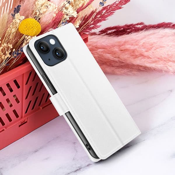 Plånboksfodral - ZANAÉ - iPhone 14 Plus - Horisontellt Stöd - Magnetstängning - Vit Vit
