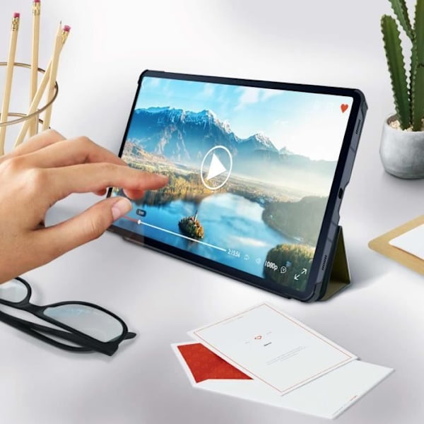 Hus - Samsung - Galaxy Tab S7/S8 - Sort - Slank Design - Videostøtte svart