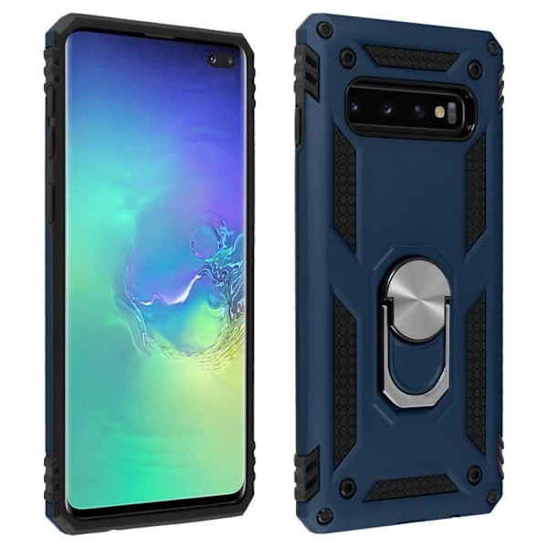 Coque - AVIZAR - Galaxy S10 Plus - Bi-material - Hård och Mjuk - Video Stöd Midnattsblå