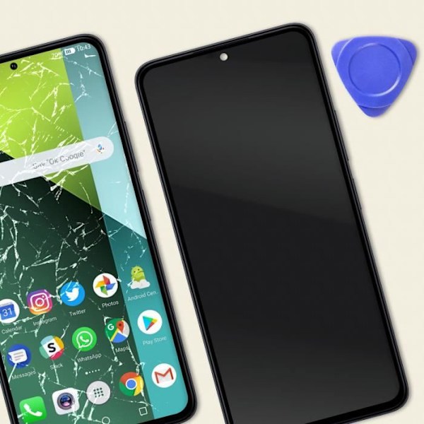 LCD-skærm til Xiaomi Redmi Note 13 Pro 5G Touch Glass og Chassis Relife Black Svart