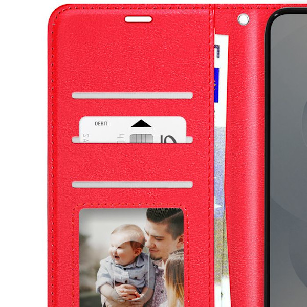 Samsung Galaxy S25 Edge Flip Lompakko Suojakotelo Mayaxess Punainen Röd