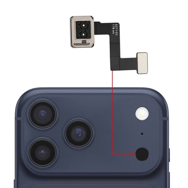 Korvaava LiDAR-anturin peite iPhone 17 Pro musta Svart