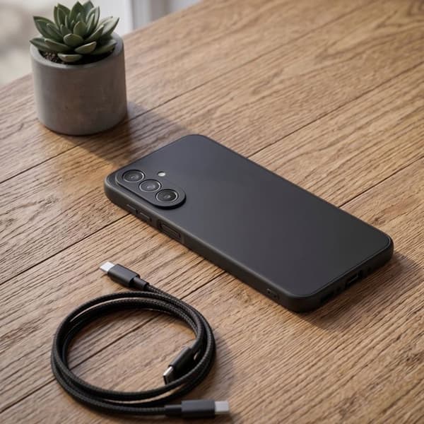 Silicone Cover til Galaxy A27 med Blød Berøring og Forstærket Kant i Sort Svart