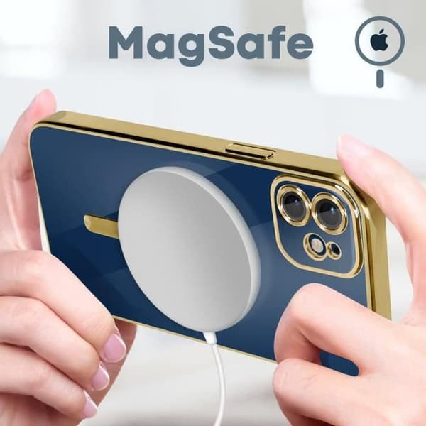 MagSafe iPhone 12 etui Silikone guld Magsafe etui