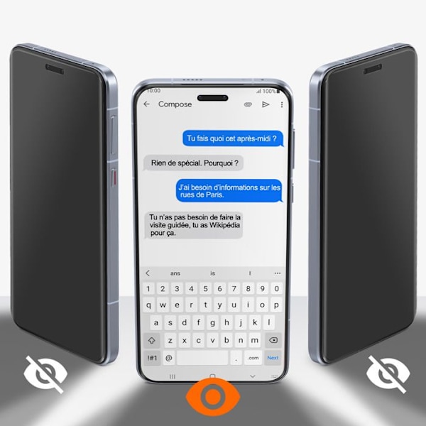 Toughened Glass til Honor Magic 7 Pro Anti-spion Hårdhed 9H Buet Sort Svart