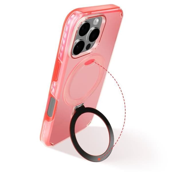Coque MagSafe - iPhone 16 Pro Max - Stødabsorberende - Fleksibelt Stativ - Nem Installation Röd