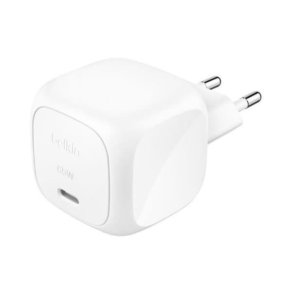Nätadapter - BELKIN - 65W USB-C - Power Delivery (PD) - PPS - Kompakt vit Vit