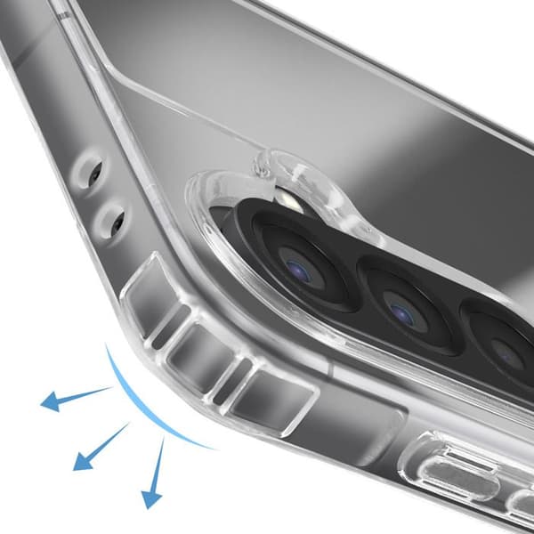Siliconfodral för Galaxy A37 med 70 cm transparent nylonflätad snodd Vit