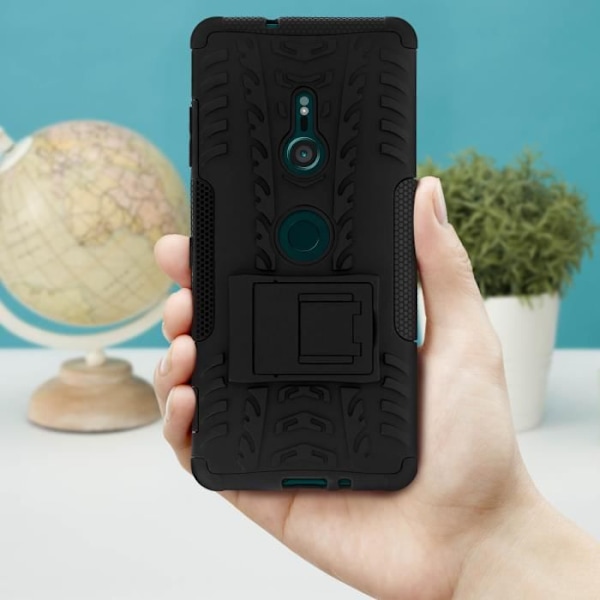 Coque - Sony - Xperia XZ3 Plus - Stødabsorbent - Silikone og Polycarbonat - Indbygget støtte svart