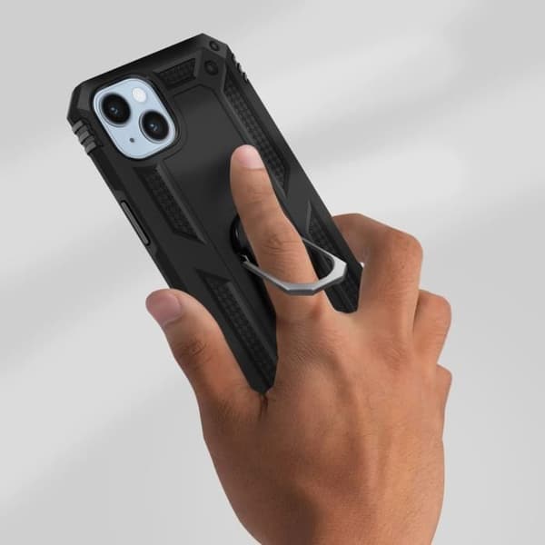 Beskyttelsesskal - AVIZAR - iPhone 14 - Stødabsorberende - Sort - Holdering svart