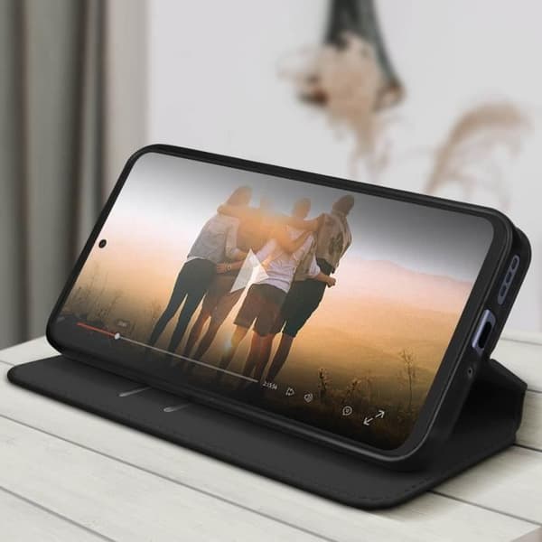 Etui til Xiaomi Redmi Note 12 Pro Plus 5G - AVIZAR - Sort - Videounderstøttelse af klapkortholder Svart