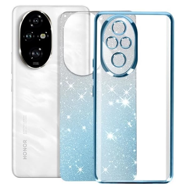 Honor 200 Pro Suojakuori, Kiiltävä Gradientti, Kamera Suojattu, Vaalea Sininen Blå
