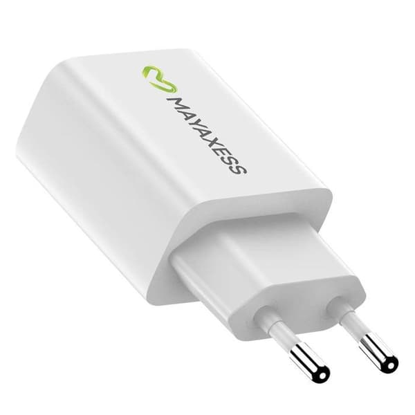 Snabbladdare - MAYAXESS - Galaxy S25 - USB-C 20W - Optimerad Laddning - Vit Vit