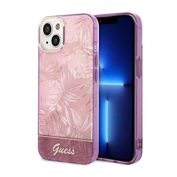 Guess Jungle Case - kotelo iPhone 14:lle (vaaleanpunainen) - 3666339064440