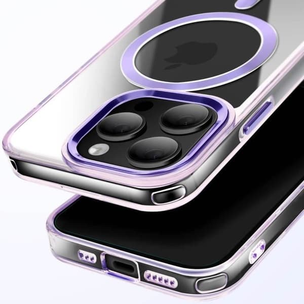 MagSafe-fodral för iPhone 13 Pro Max Bakglas Lila Lila