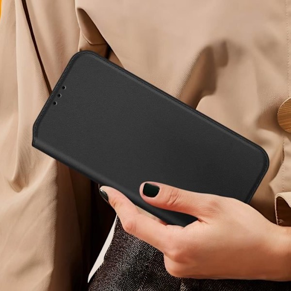 Etui til Xiaomi Redmi 13 - AVIZAR - Kortholder og videounderstøttelse Sort - Halvstivt - Blandet - Glat Svart