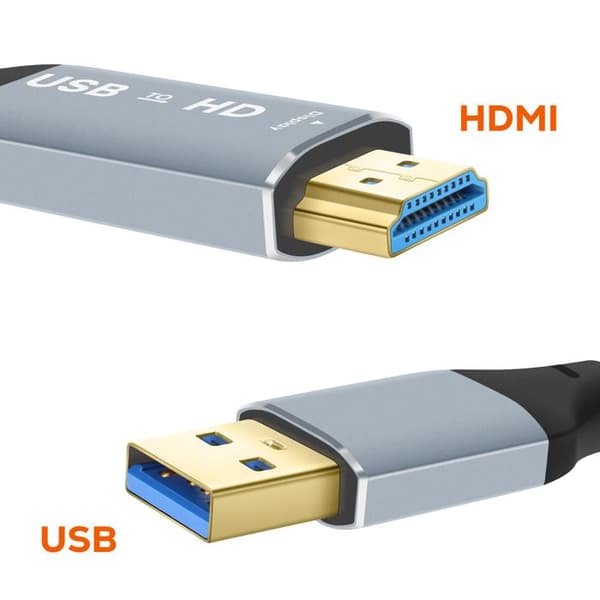 USB / HDMI Videokabel HDTV Full HD 1080p Længde 1,8m LinQ Sort