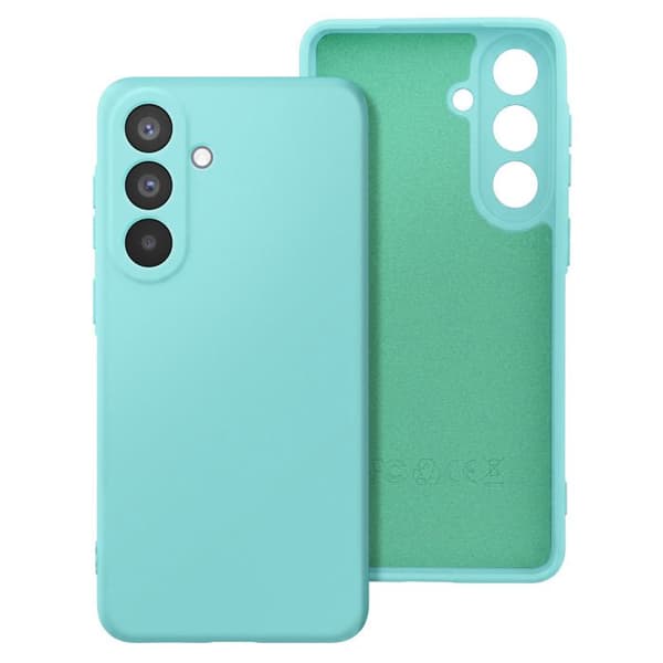 Silicone Soft-Touch cover til Galaxy A57 med turkis mikrofiberforing Blå