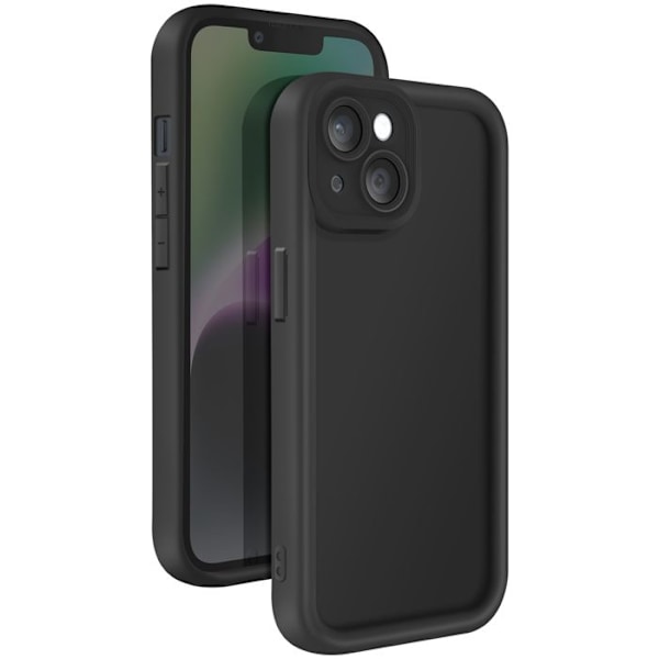 Siliconfodral för iPhone 14 Mjuk Beröring Förhöjda Kanter Svart Svart