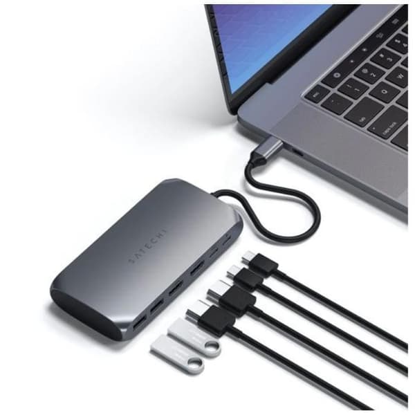 USB-C Hub - SATECHI - Monipuolinen 6-in-1 - PD 85W - 2x HDMI 4K (60/30Hz) - USB-C/USB-A 5Gbps