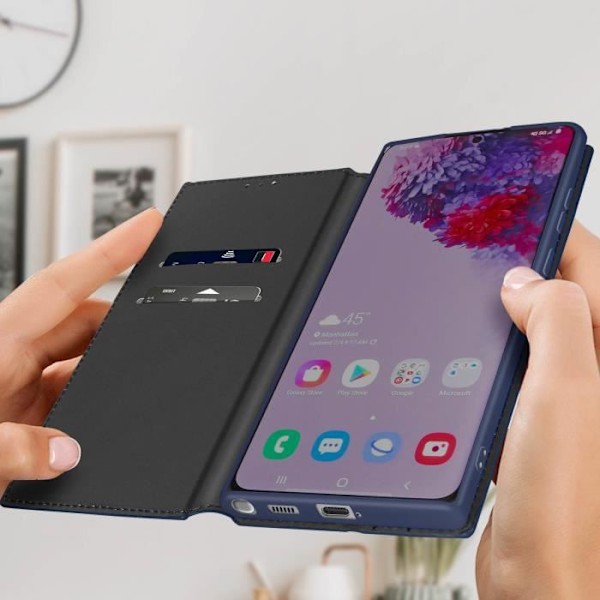 AVIZAR Plånboksfodral till Samsung Galaxy S22 Ultra - Videostödfunktion - Blå Blå