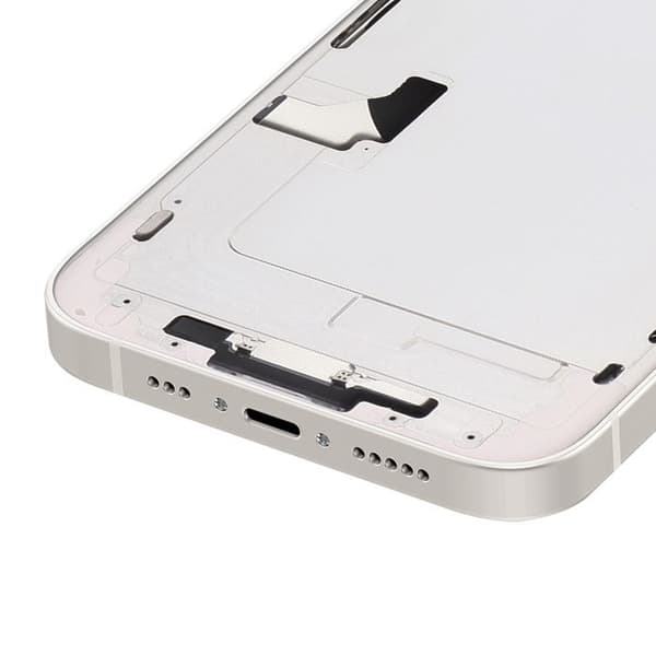 Helt chassi för iPhone 14 med baksida och kameralinser vit Vit