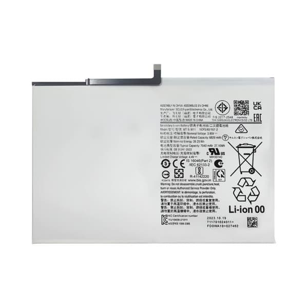 Batteri - AVIZAR - Samsung Galaxy Tab A9 Plus - 7040mAh - Intern - Lithium Ion Grå