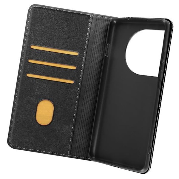 Plånboksfodral för OnePlus 12 och 12R Magnetisk flikstöd Svart Svart
