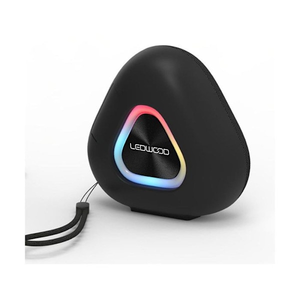 Bærbar Bluetooth-højttaler 15W med LED-lys i stemningen, vandtæt Ledwood Sort Svart