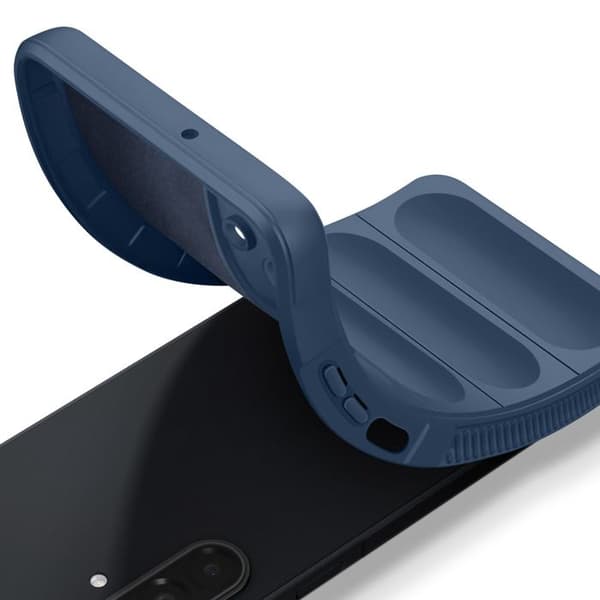 Cover - ADVARSEL - Samsung Galaxy A17 - Blødt Silikone - Stødabsorberende - Struktureret Design Blå Blå
