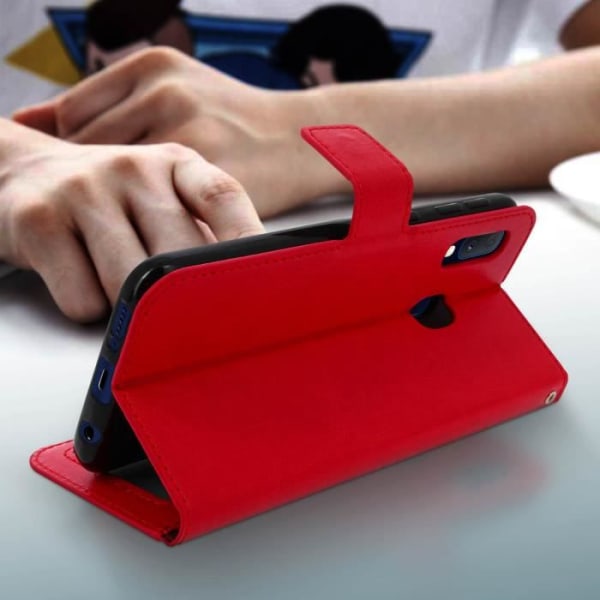 Etui til Samsung Galaxy A02 - AVIZAR - Vintage - Rød - Fleksibel - Magnetisk Röd