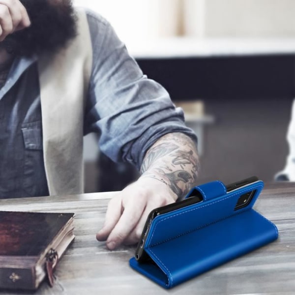 Cover til Samsung Note 10 Lite Folio tegnebogsstativ Funktion Blå