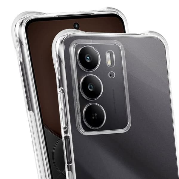 Smartphone cover - Realme - C75 - Stødabsorberende - Fleksibel - Transparent Vit