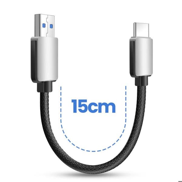 USB-kabel - AVIZAR - Mini USB-kablar till USB-C - 15cm - Pack om 5 - Snabbladdning Grå