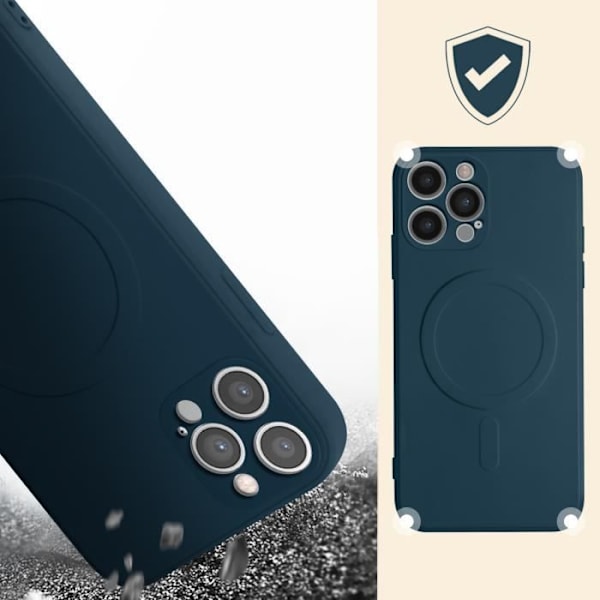 Beskyttelsesskal - AVIZAR - iPhone 12 Pro Max - Silikone Soft-touch - Mørkeblå - Kompatibel med Magsafe Midnattsblå