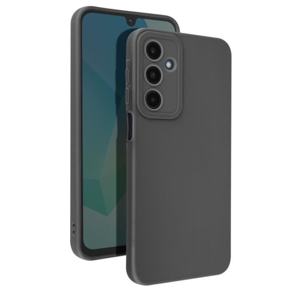 Silicone Mat Etui til Samsung Galaxy A16 med Beskyttet Kamerablok i Sort Svart