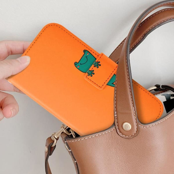 Frog Case til Samsung A34 5G Wallet Support Håndledsrem Orange