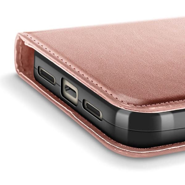 Plånboksskydd för Google Pixel 10 Pro XL med handledsrem och ställfunktion Mayaxess Roséguld Rosa