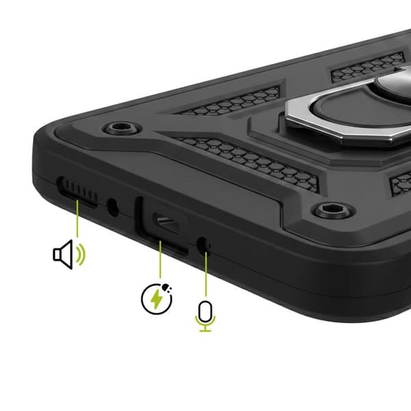 Cover til Galaxy A34 5G med skydelåg til objektiv og magnetisk ring Mayaxess Sort Svart