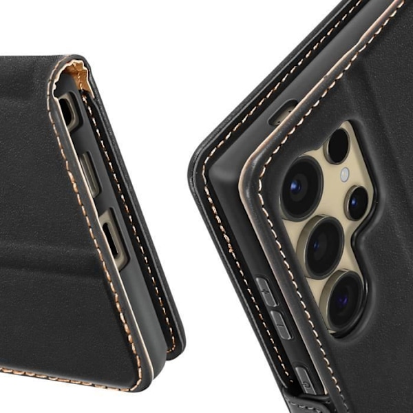 Taske til Samsung S24 Ultra - AVIZAR - Wallet Support Magnetic Flap - Sort Svart