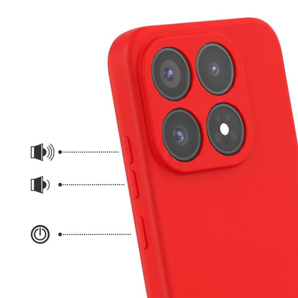Siliconefodral för Xiaomi 17 Soft-Touch Fast Cover Röd Röd